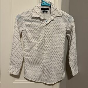 Marc New York White Shirt with Black Pattern